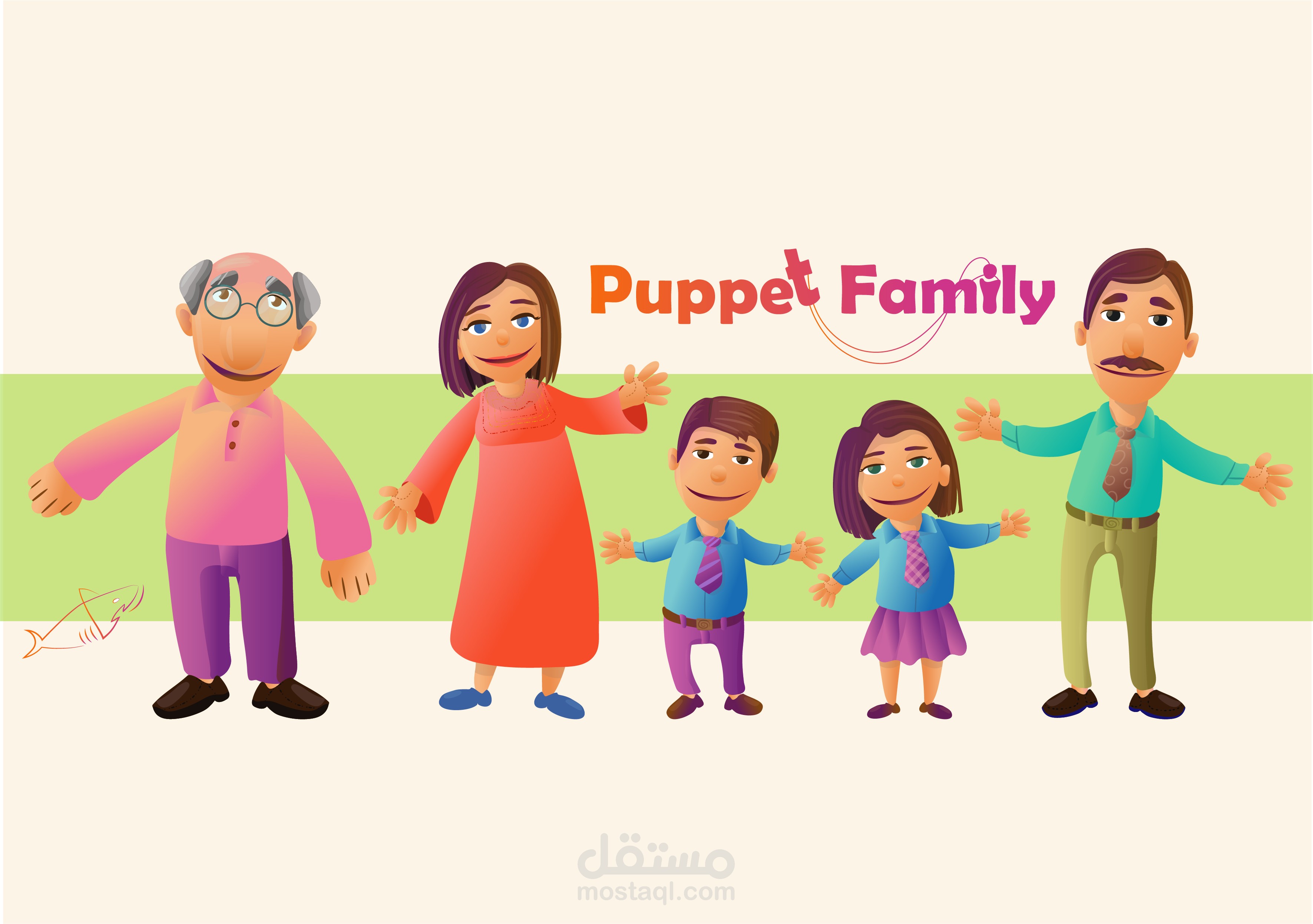 تصميم شخصيات وعناصر فيكتور - vector illustration design for motion