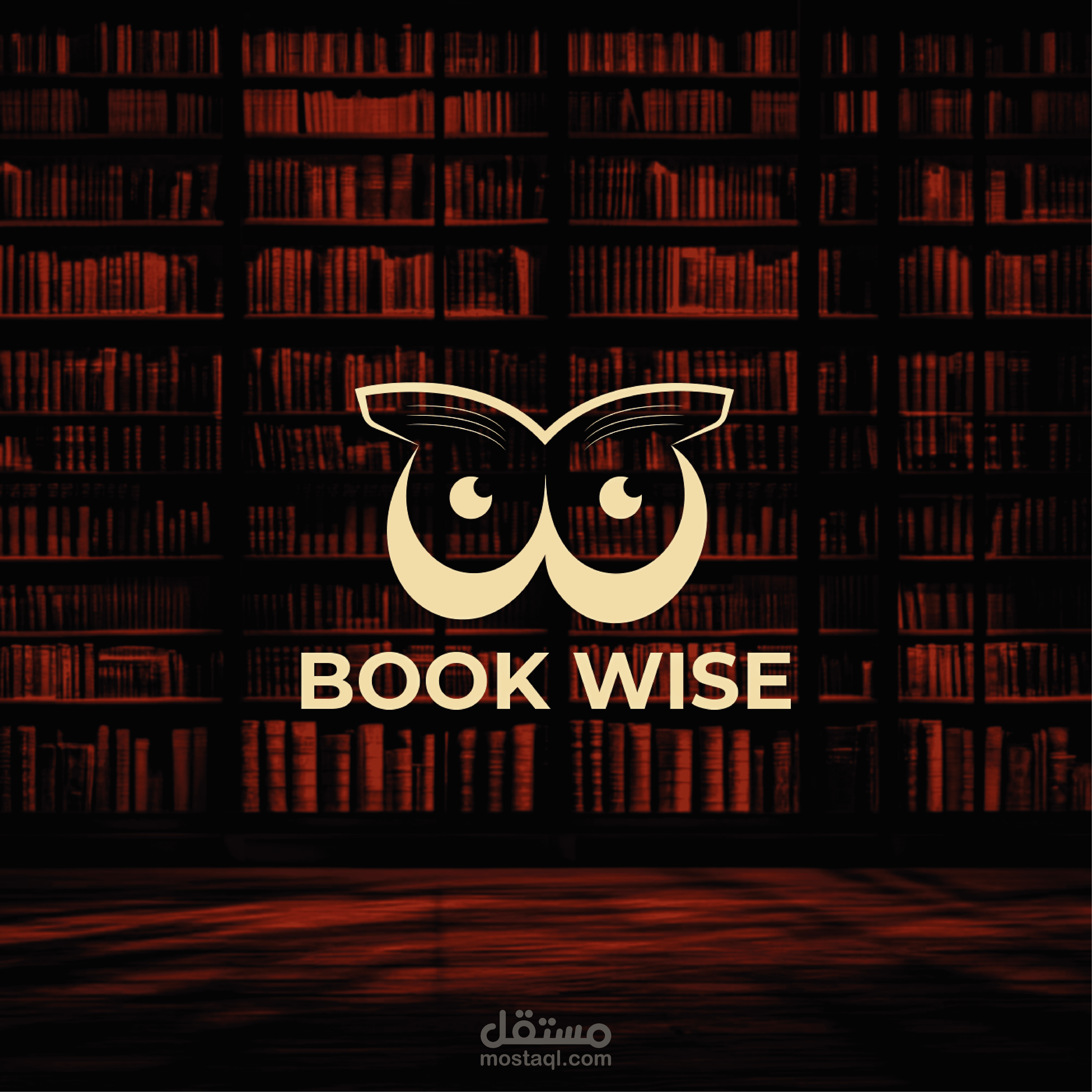 تصميم لوجو احترافي لمكتبة BOOK WISE مستوحى من الحكمة والمعرفة