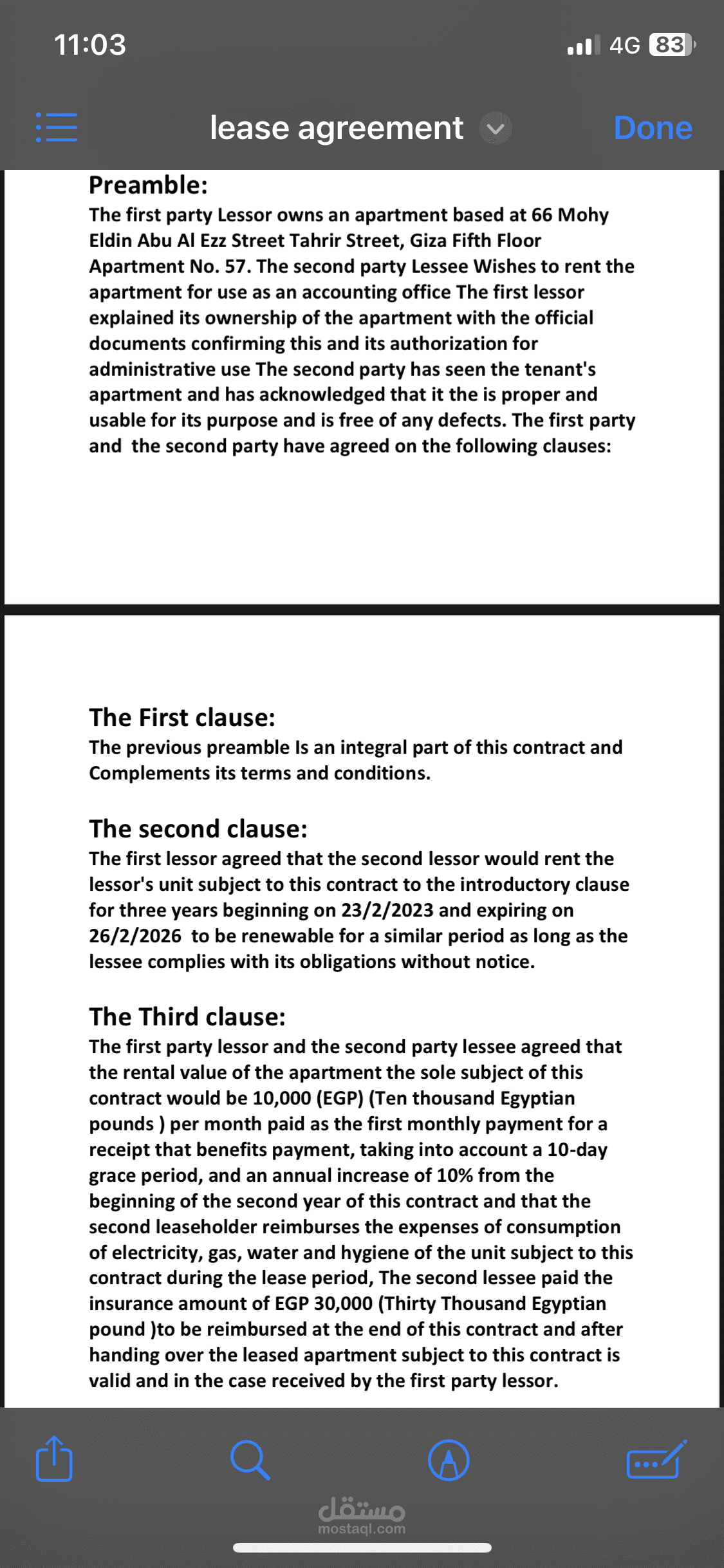 APARTMENT LEASE AGREEMENT