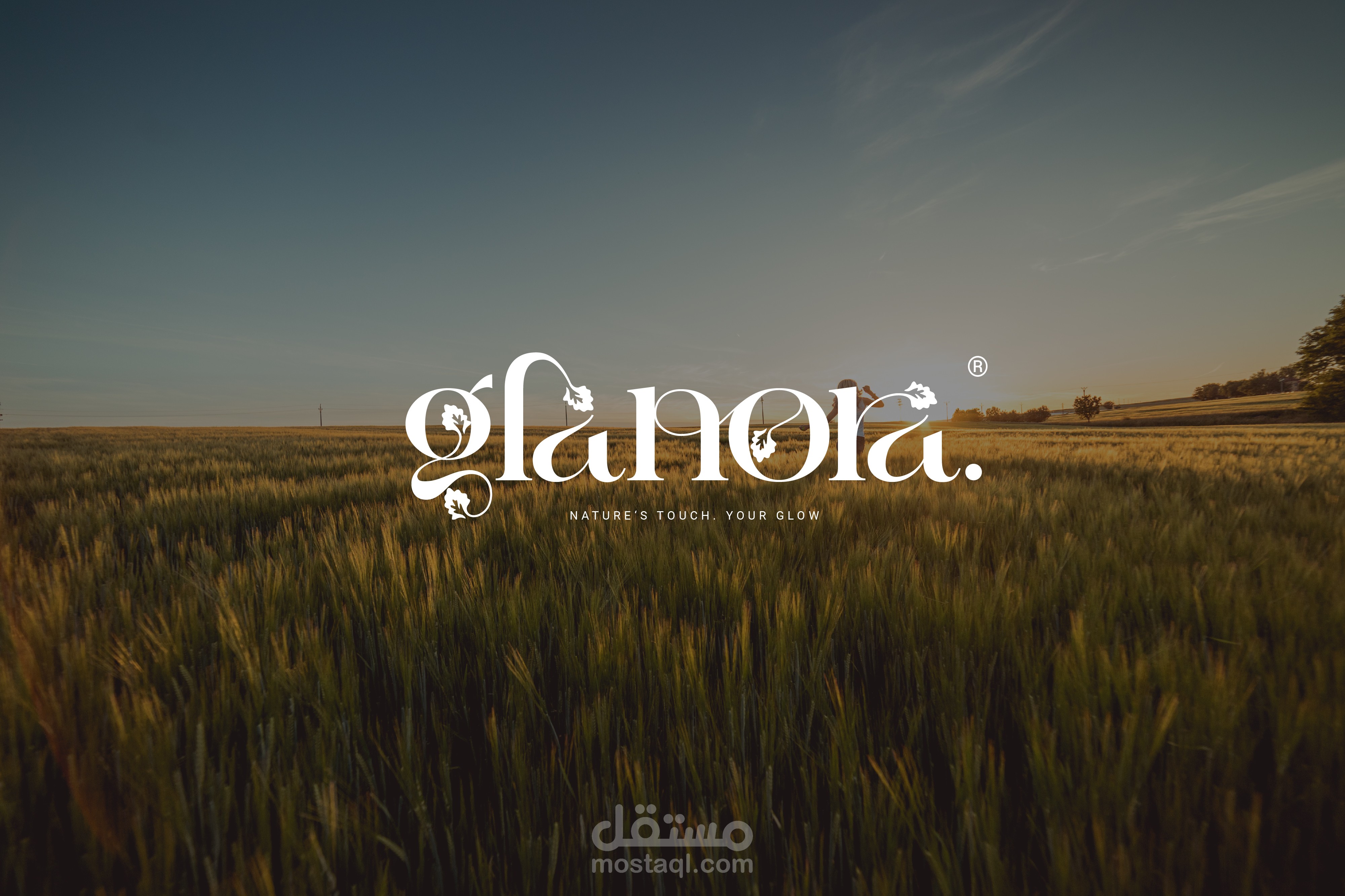 تصميم هوية بصرية للشركةGLANORA للانتاج منتجات العناية بالبشرة