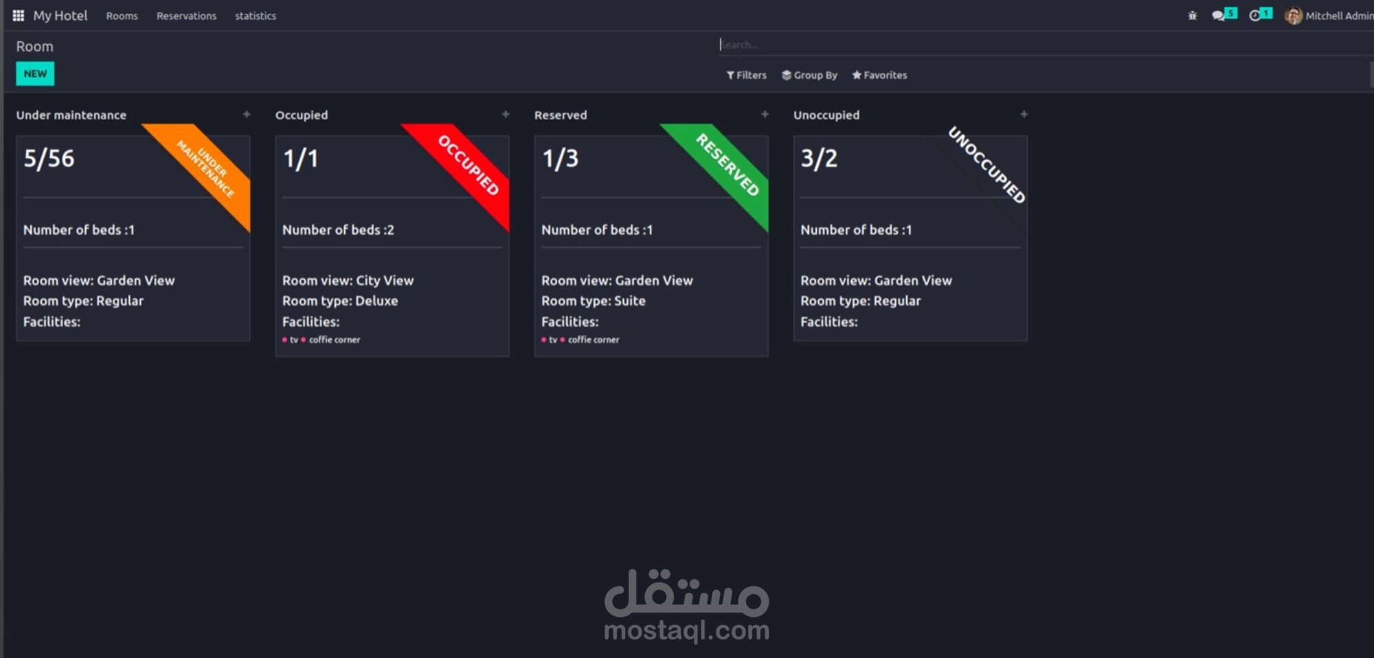 نظام ادارة فندق Odoo