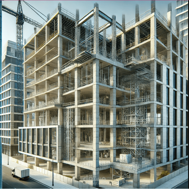 صورة لمبنى هندسي قيد الانشاء