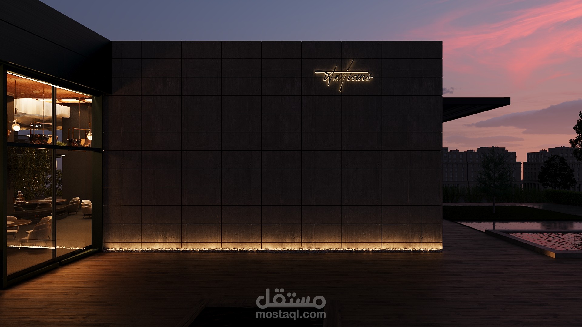 مطعم, رسم وجهه و اظهارها