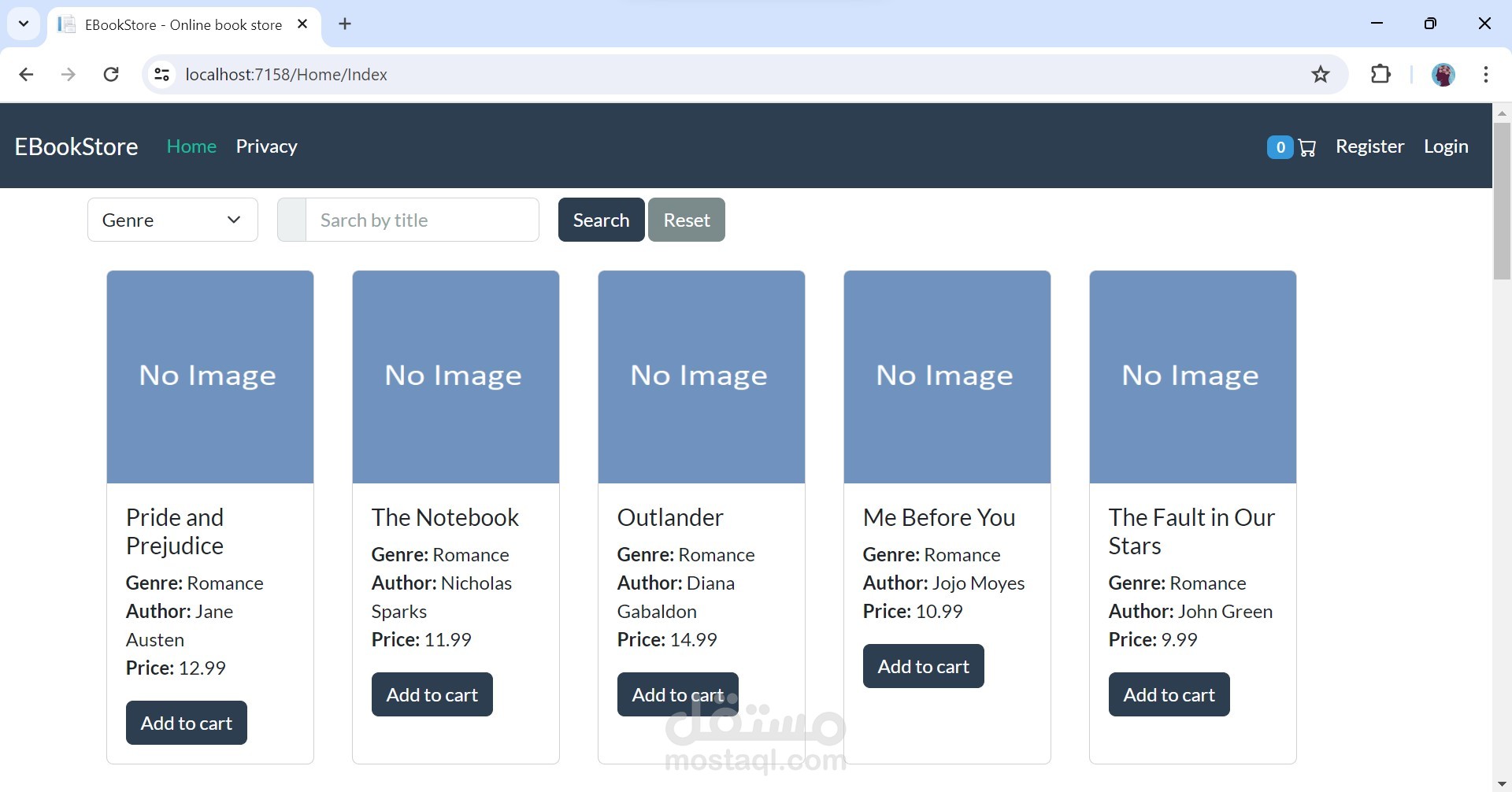 BookShoppingCart-Mvc