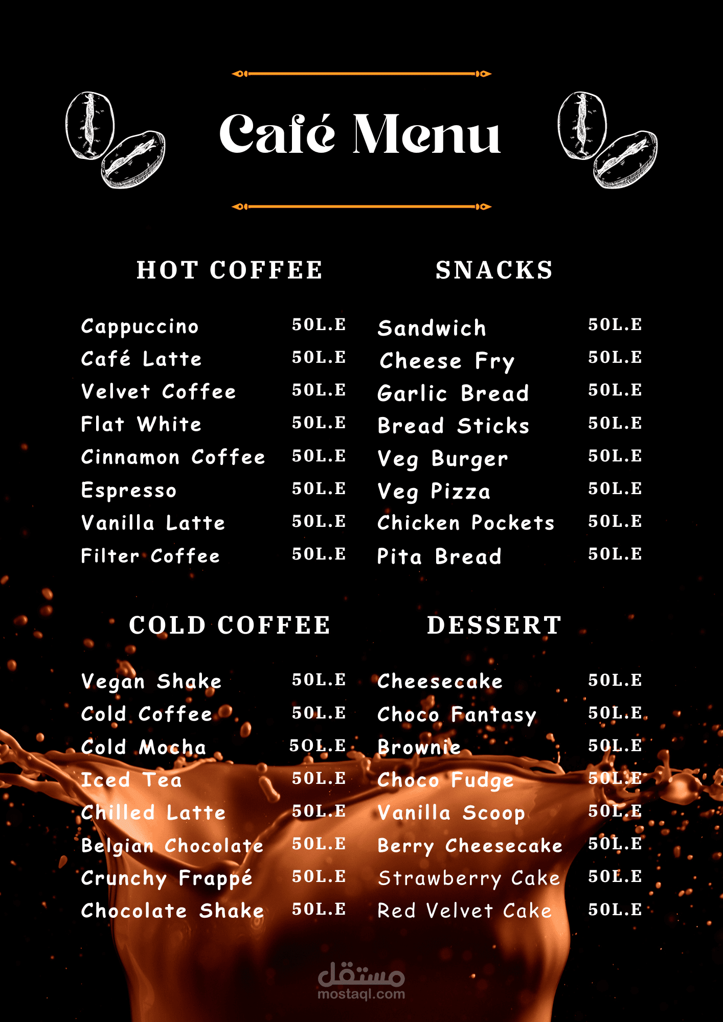coffee menu