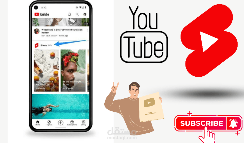 تصميم فيديوهات Shorts  علي اليوتيوب بشكل مميز