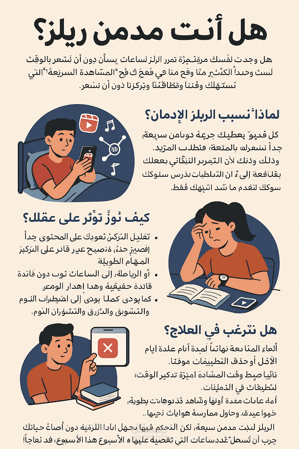 بوست بعنوان{ هل انت مدمن ريلز}