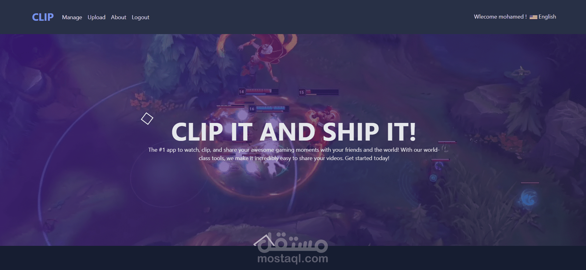 Clip for video of gaming