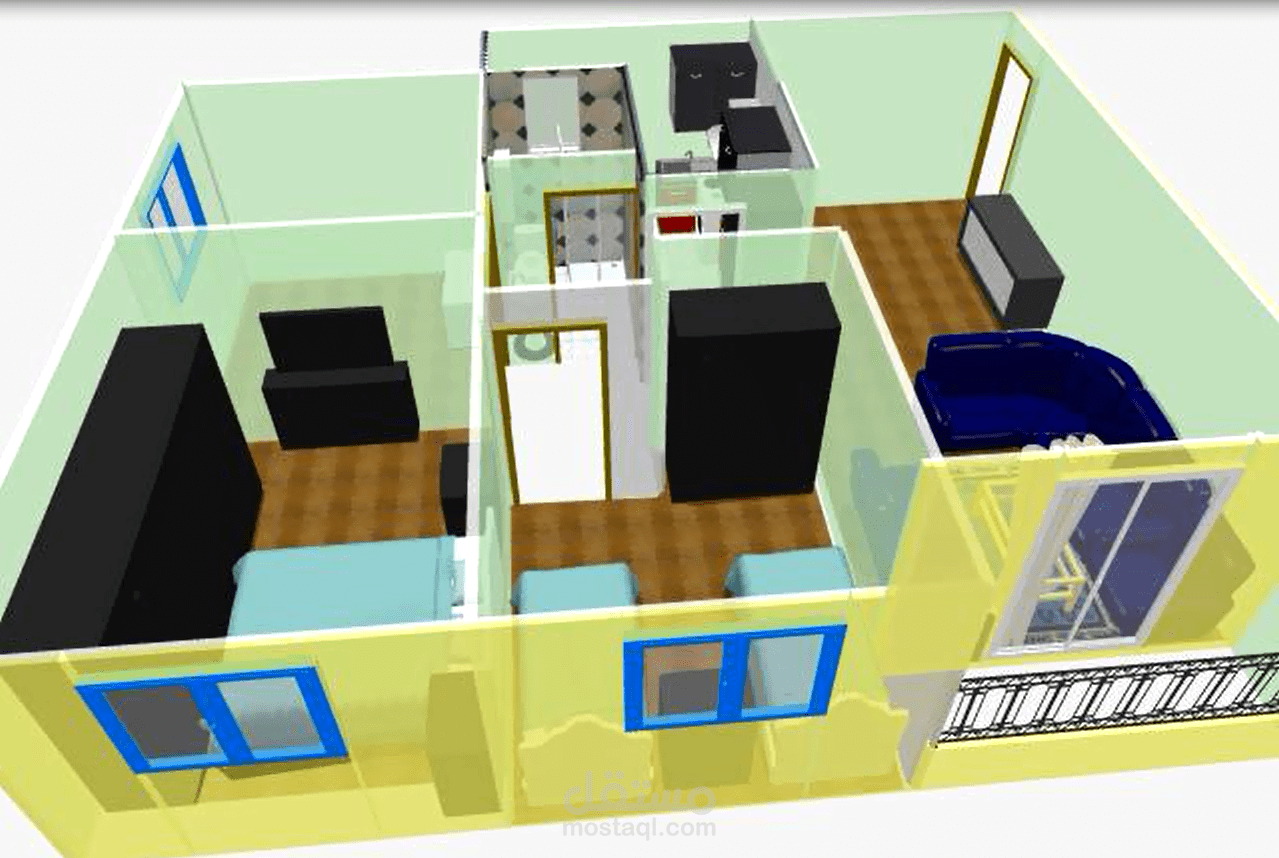 تصميم شقة 3D