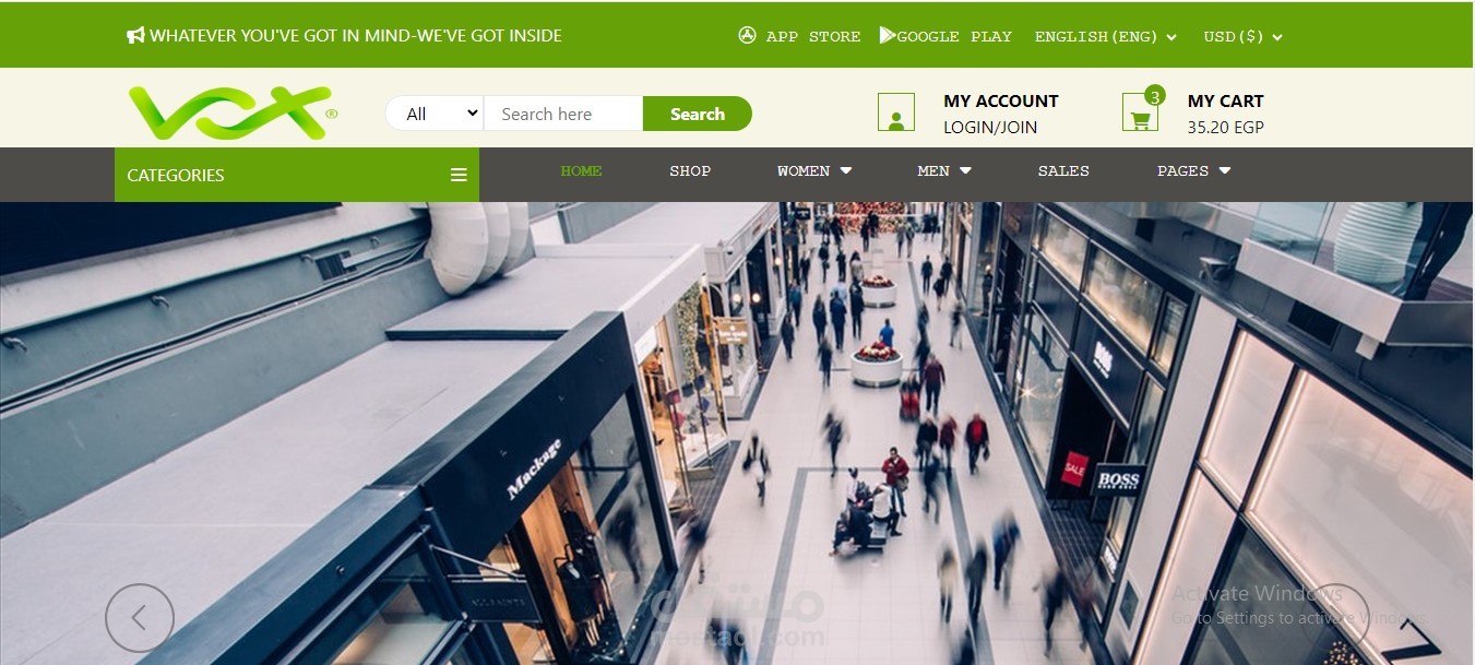 e-commerce website