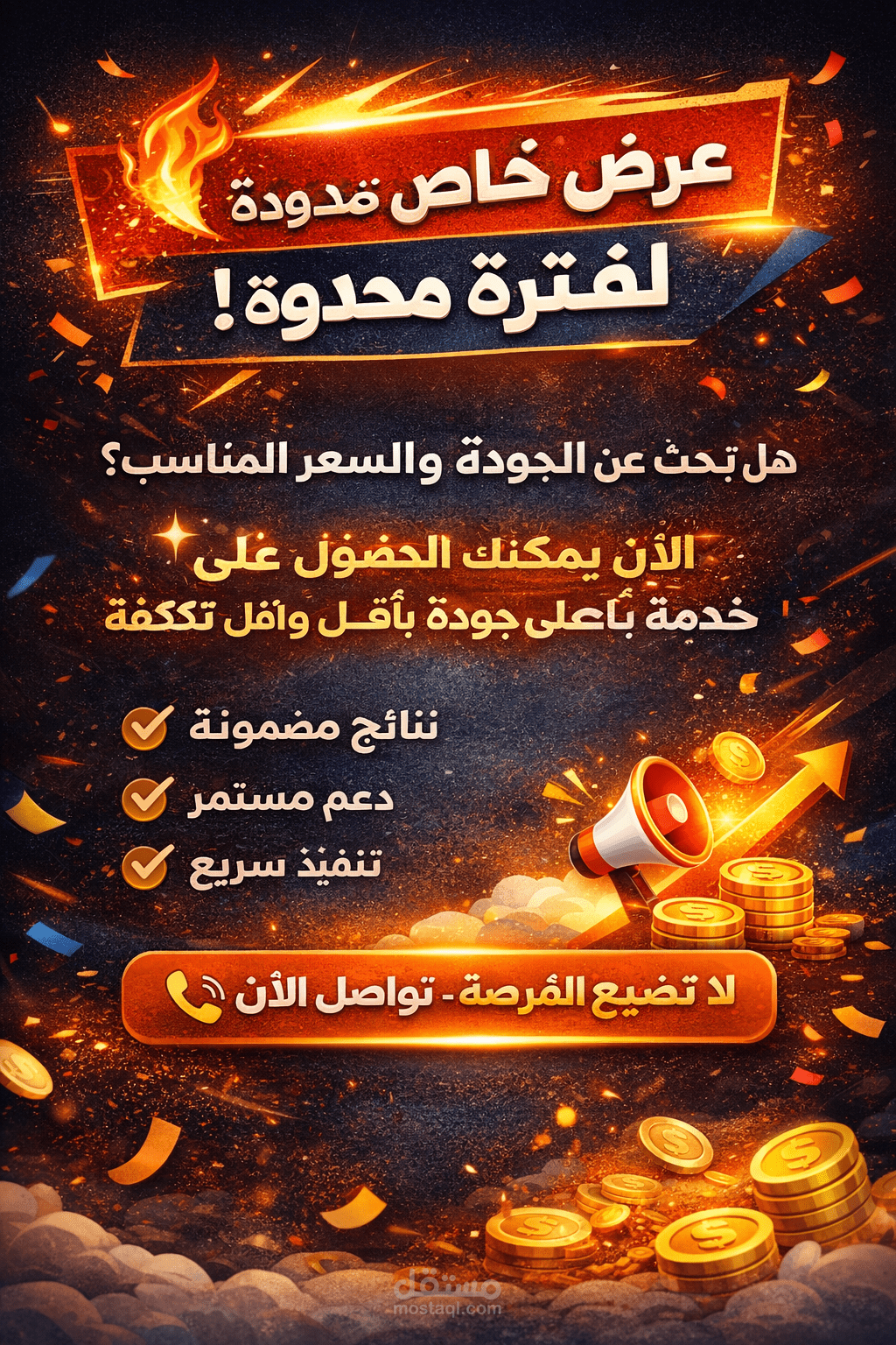 كتابة إعلان تسويقي احترافي + تصور تصميم بوستر