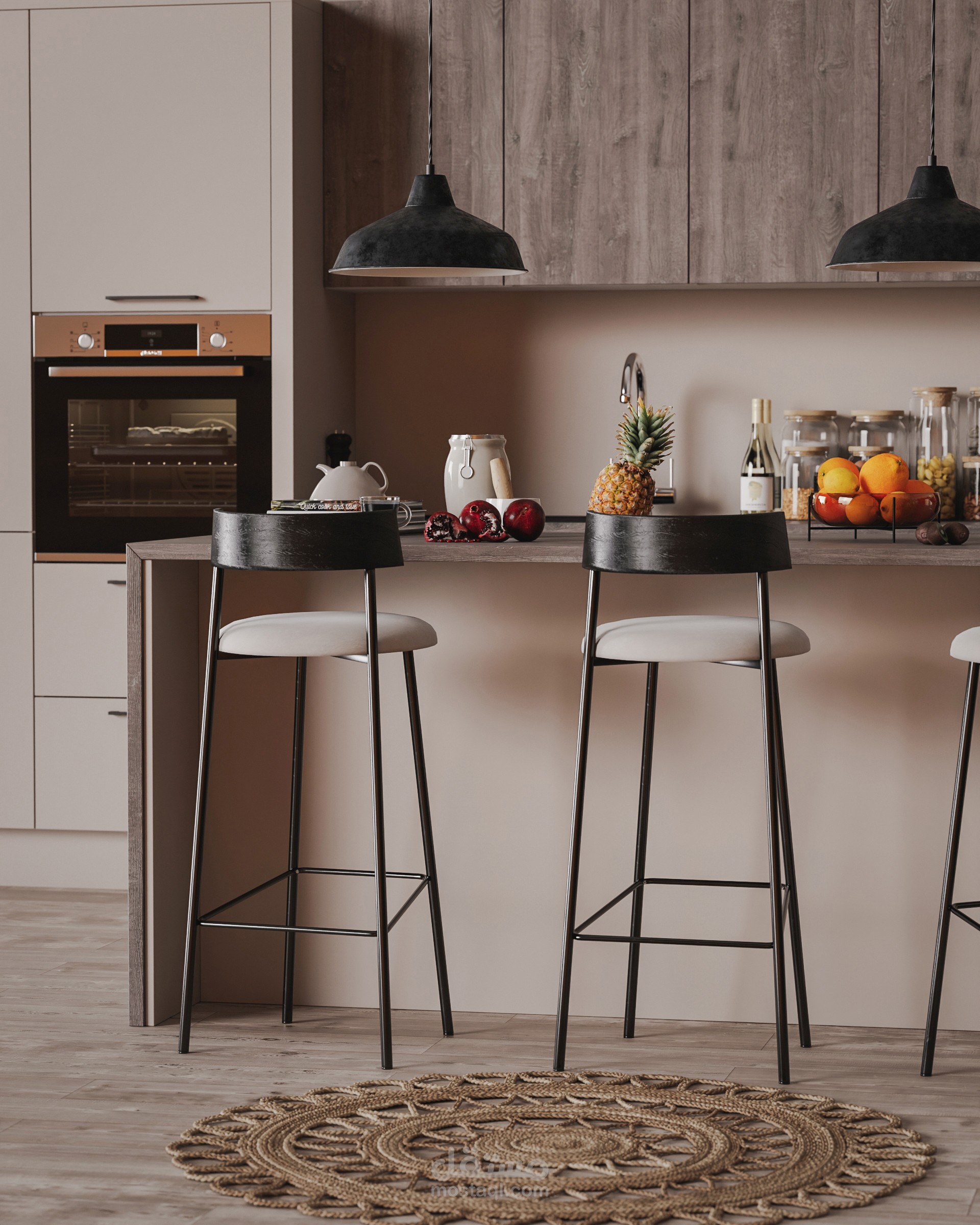 Modern Kitchen Interior – 3D Visualization