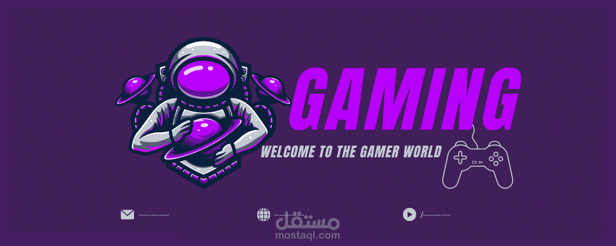 Dark Purple Gaming Astronaut Twitch Banners