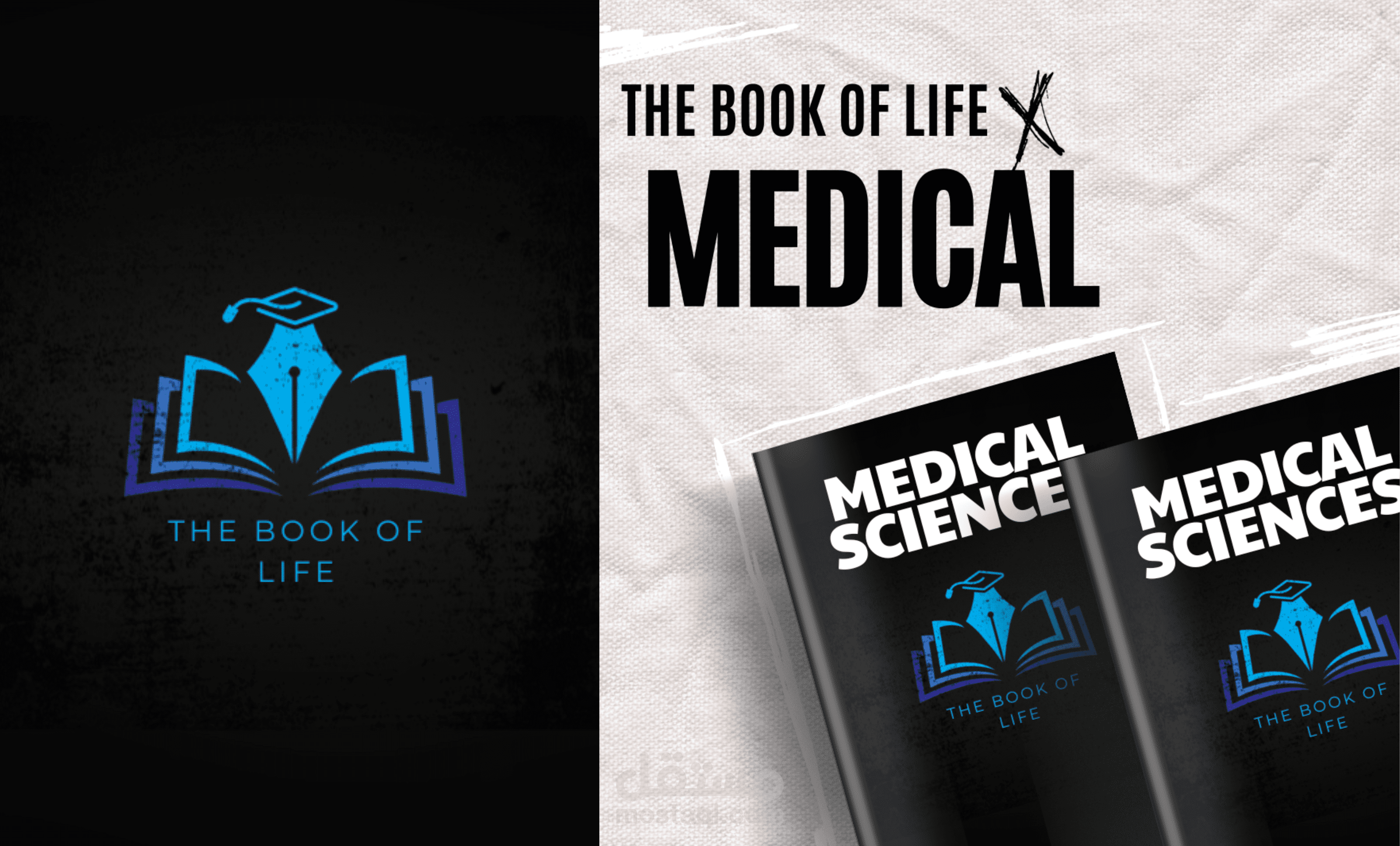 3D book logo mockup