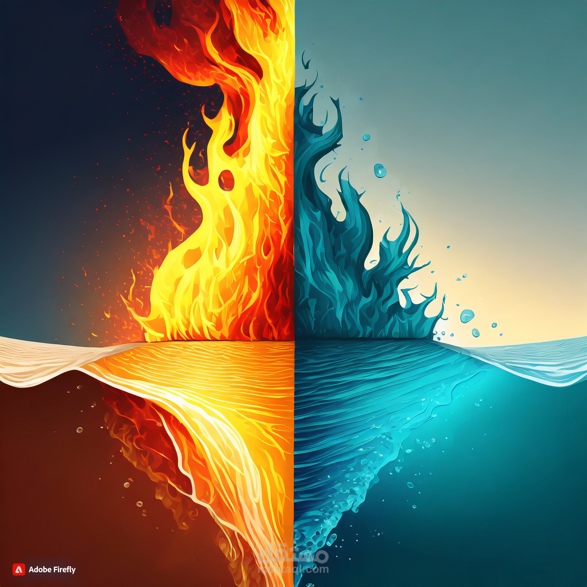 تصميم بنر مائي مع ناري
