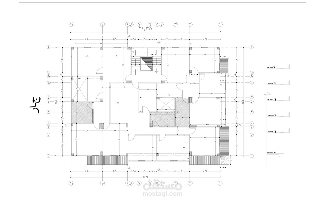تصميم عمارة سكنية مكونه من ٥ ادوار
