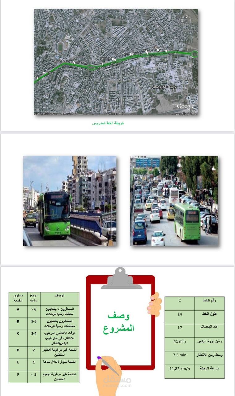 عرض تقديمي powerpoint لتقييم ازدحام مواقف الباصات