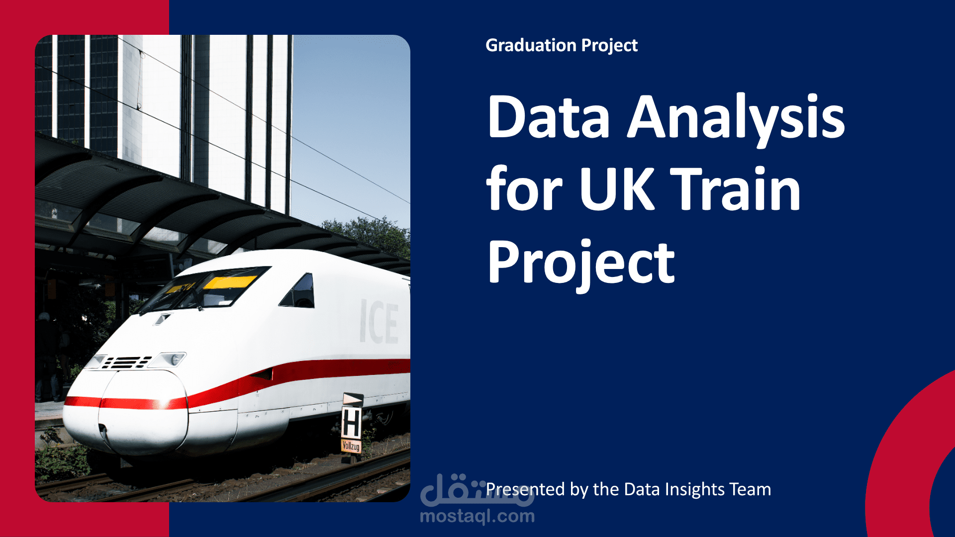 انشاء باوربوينت لمشروع تحليل بيانات قطارات UK
