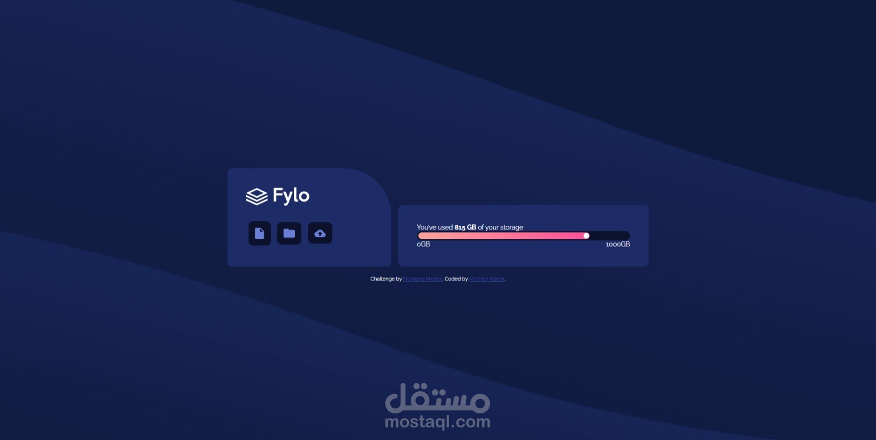 Frontend Mentor - Fylo data storage component solution.