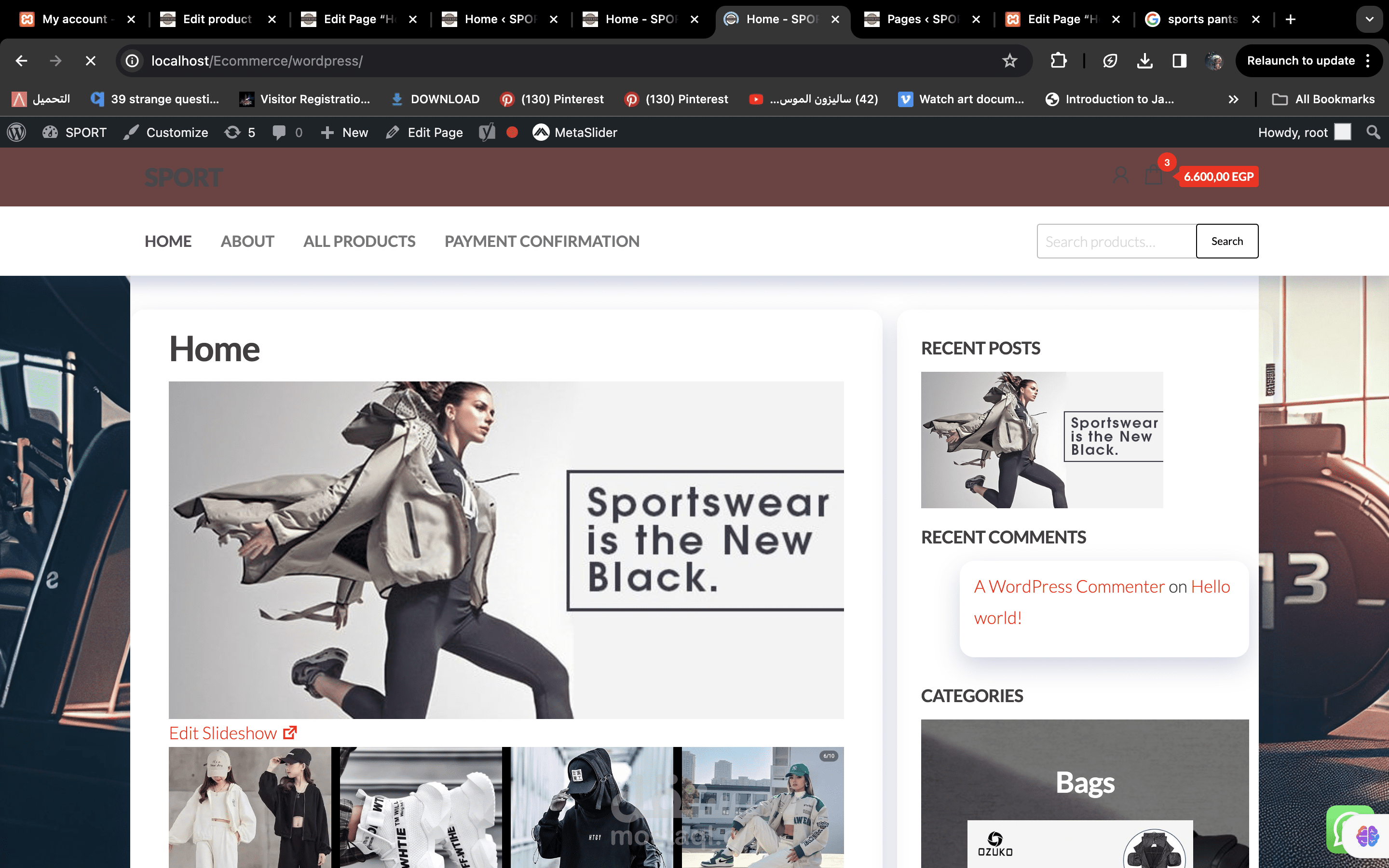 E- commerce wordpress website