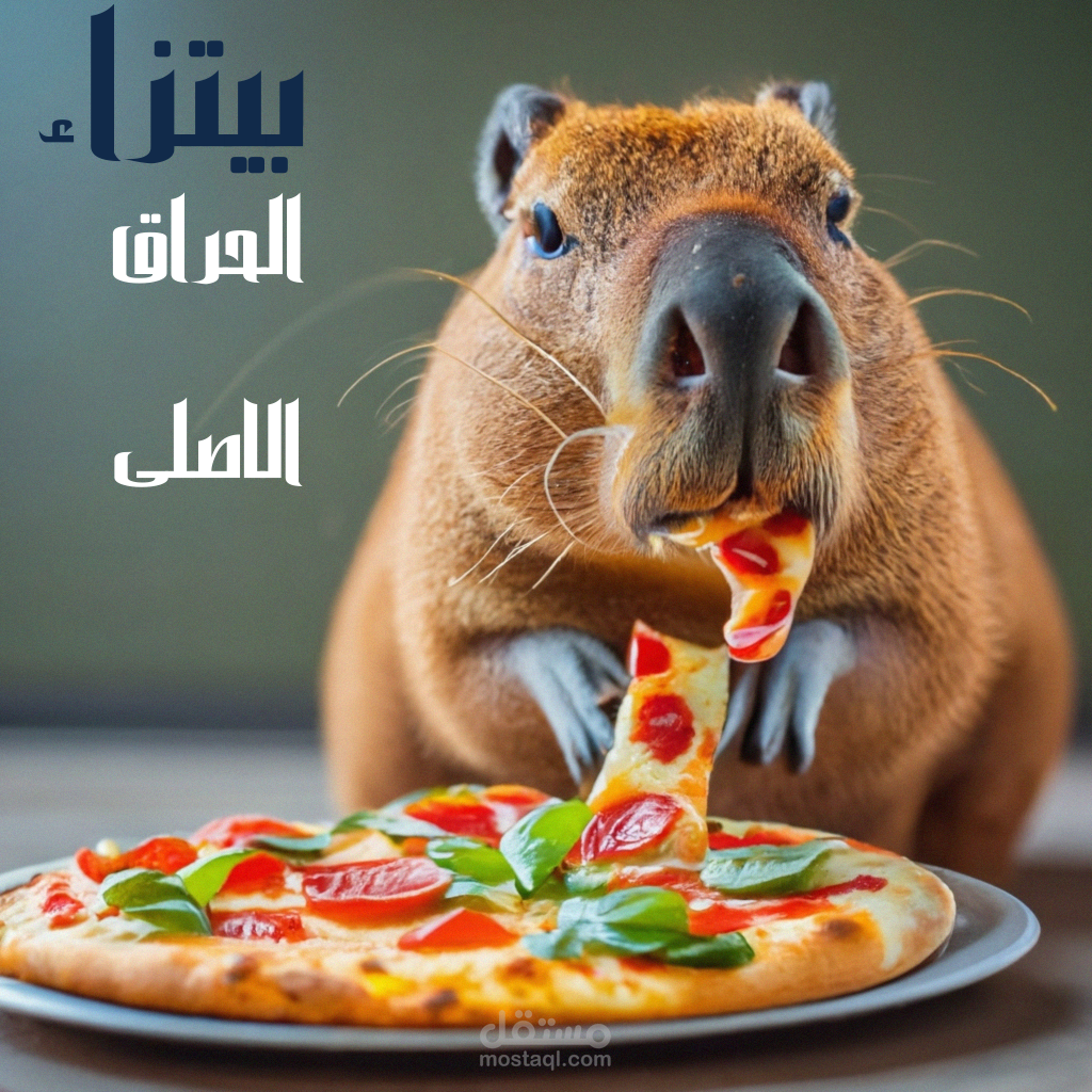عمل لوجه لمطعم بيتزاء الحراق الاصلى