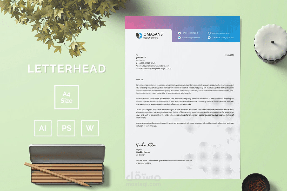تصميمات ترويسة Letter head جذابة ومبتكرة