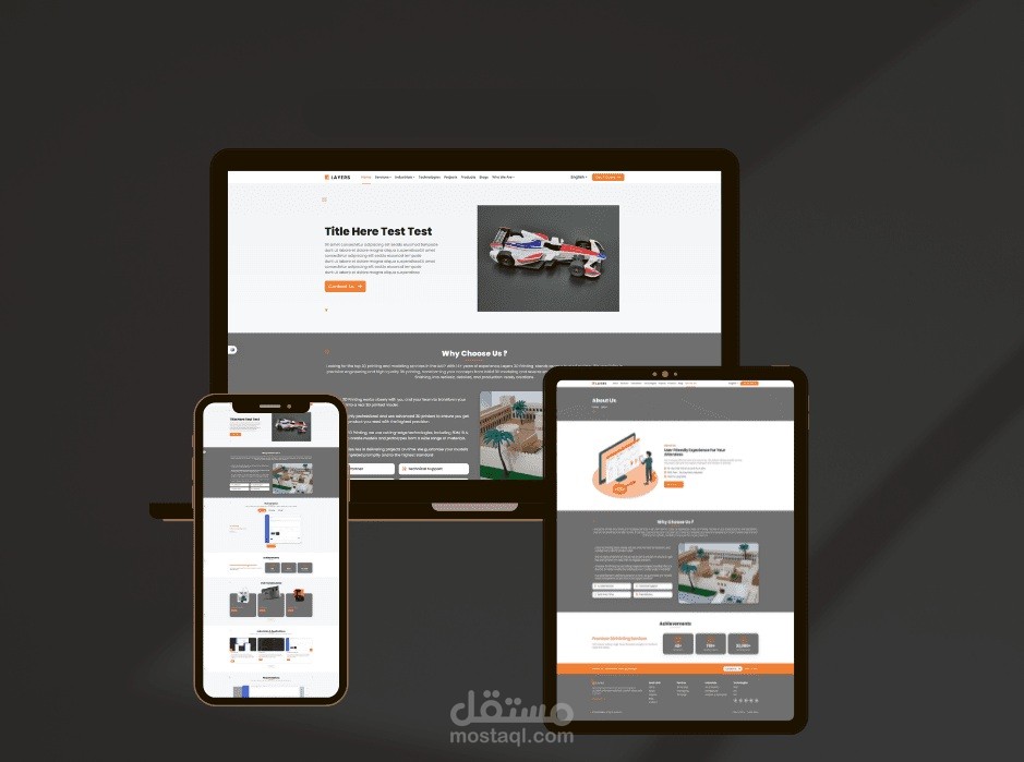 تصميم موقع لشركة عقارات متكامل لشركة طباعة 3D
