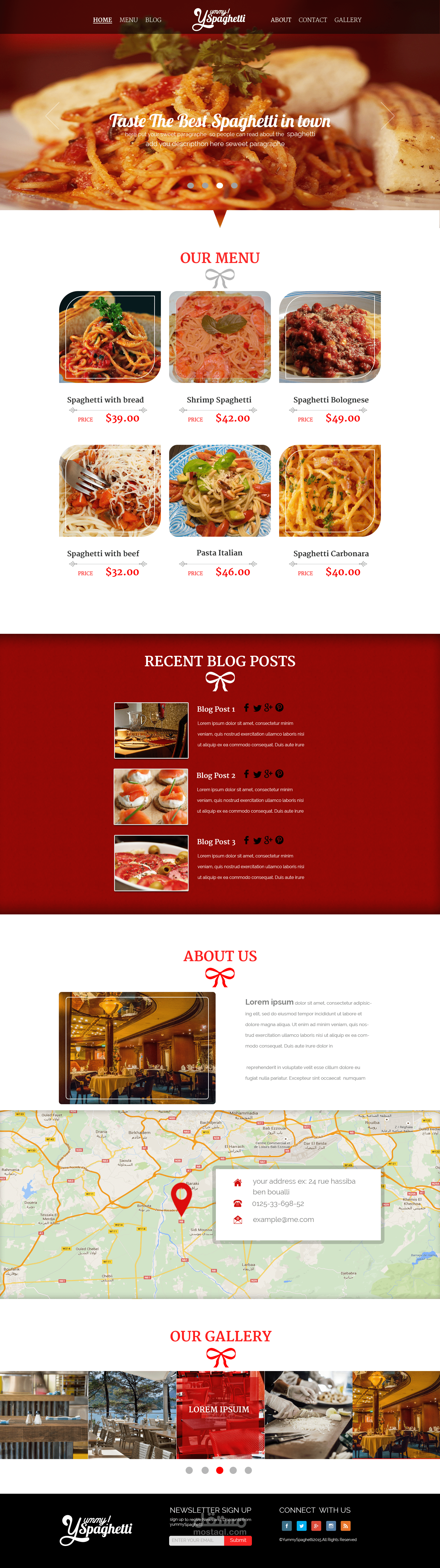 موقع واجهة مطعم