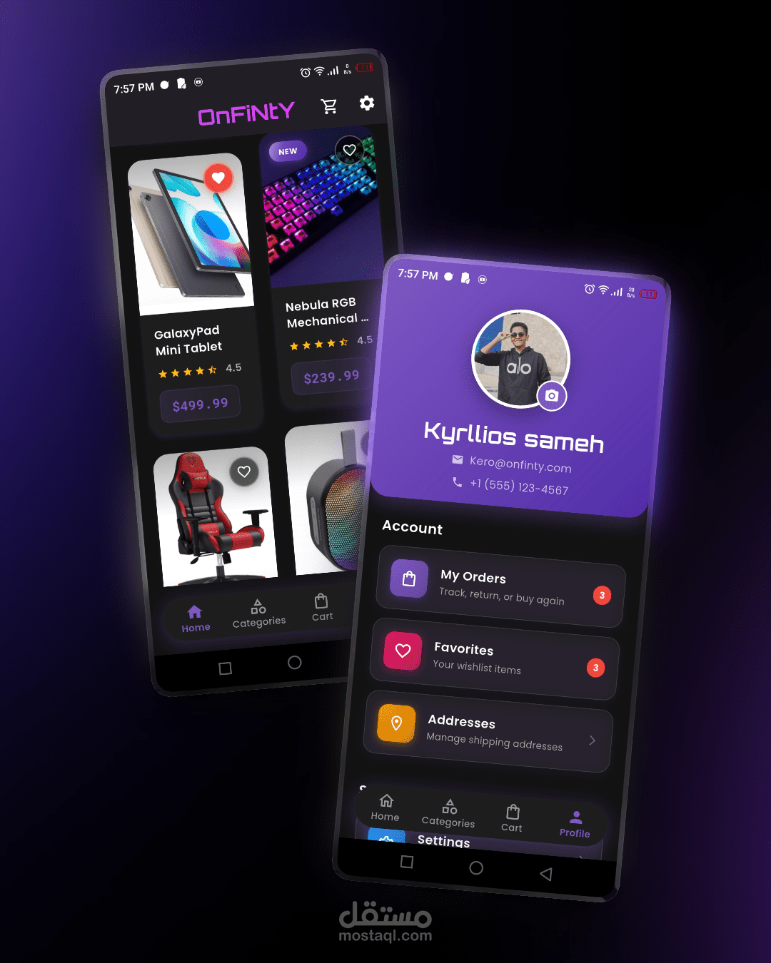 تطبيق متجر إلكتروني عصري كامل الوظائف باستخدام Flutter | OnFiNtY Store