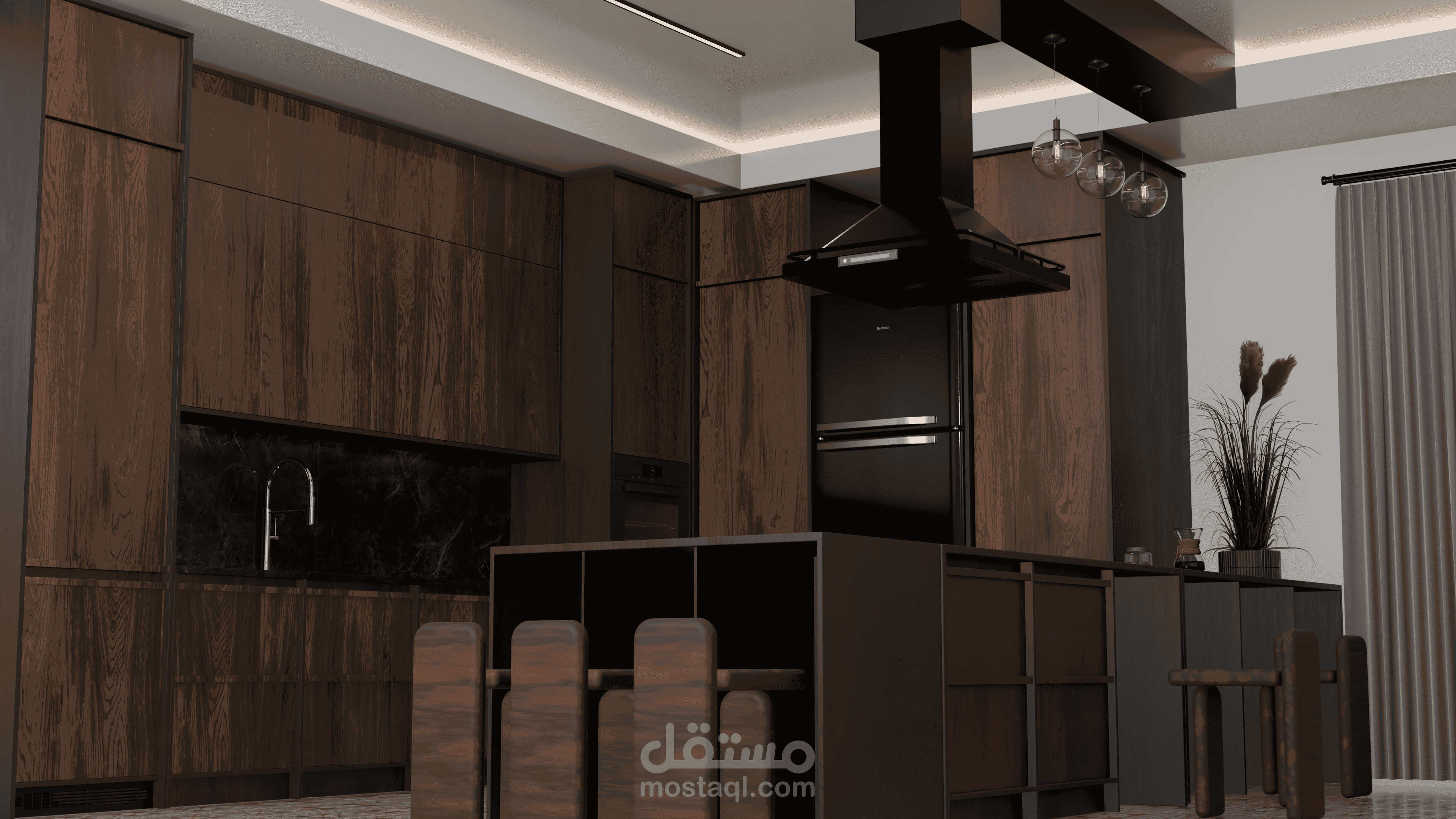 تصميم داخلي لمطبخ 4x4