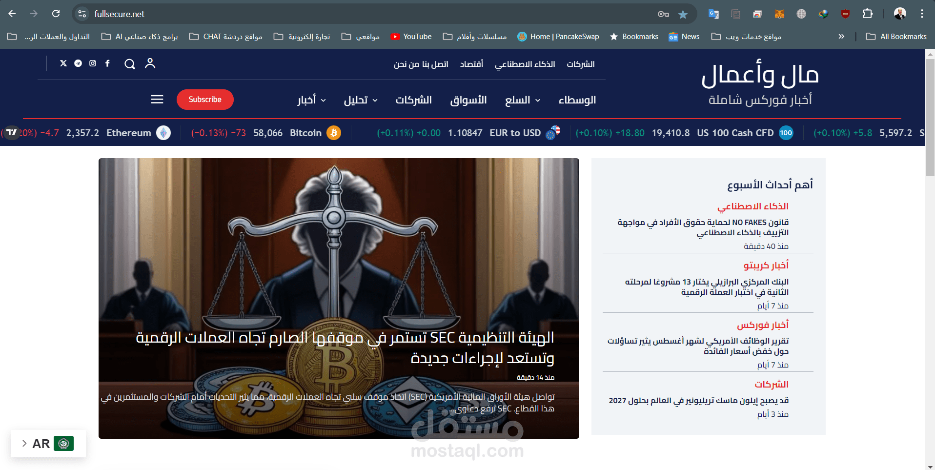 موقع مال وأعمال - أخبار فوركس