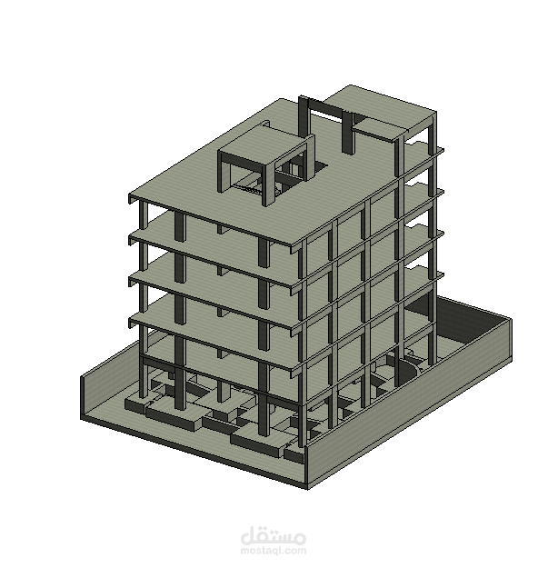 تصميم 3d لمبني سكني ببرنامج الريفيت