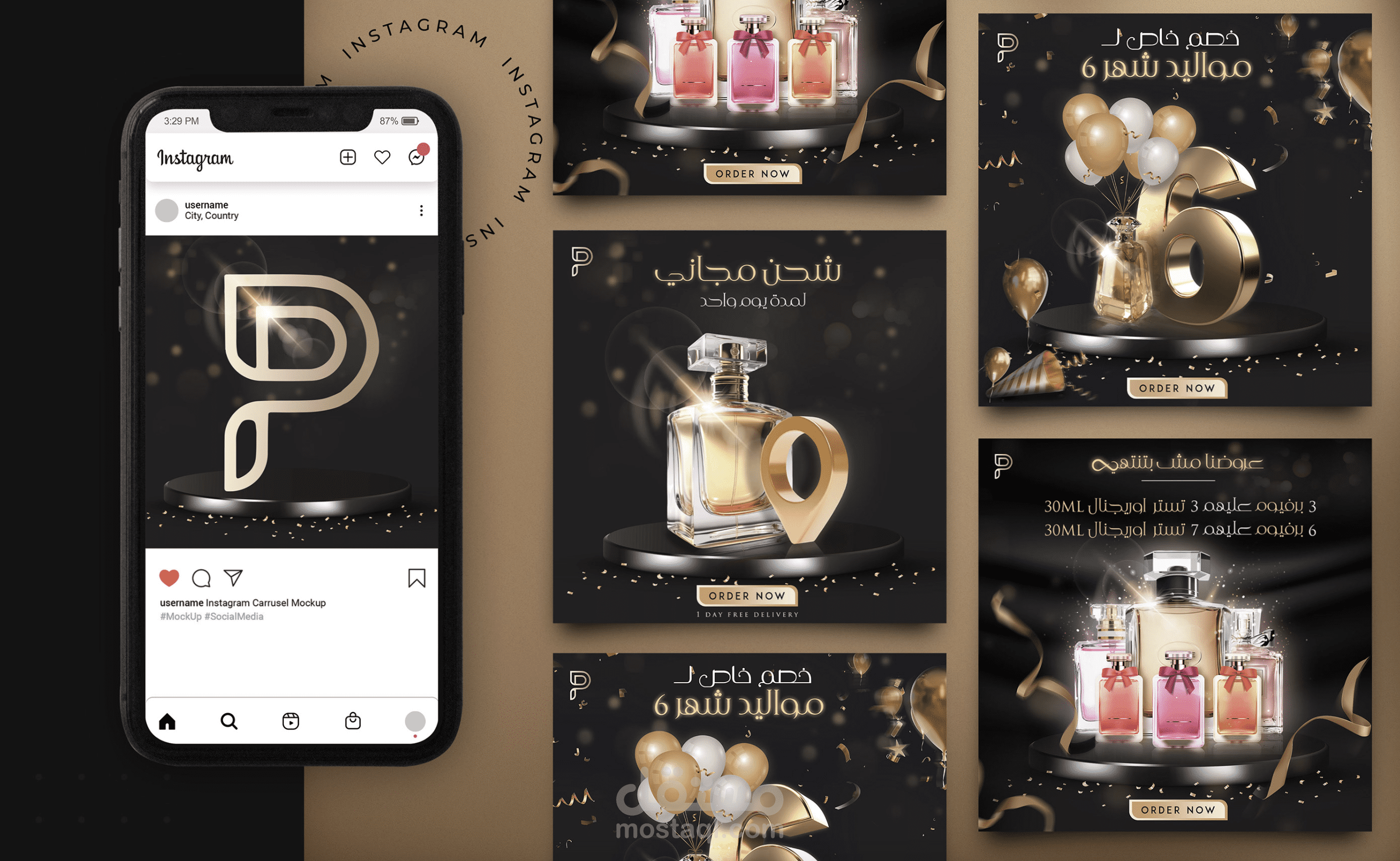 Social Media Design - perfumes ads