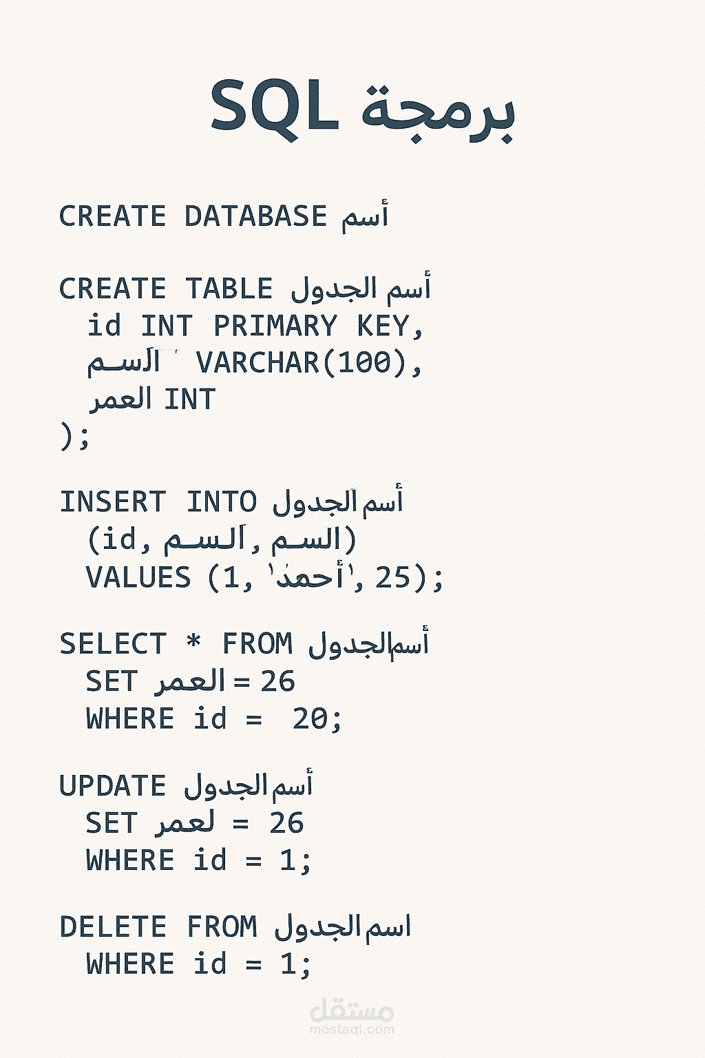 برمجة SQL