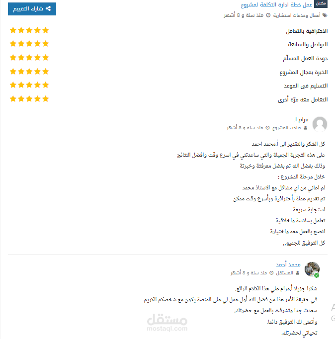 عمل خطة إدارة التكلفة لمشروع