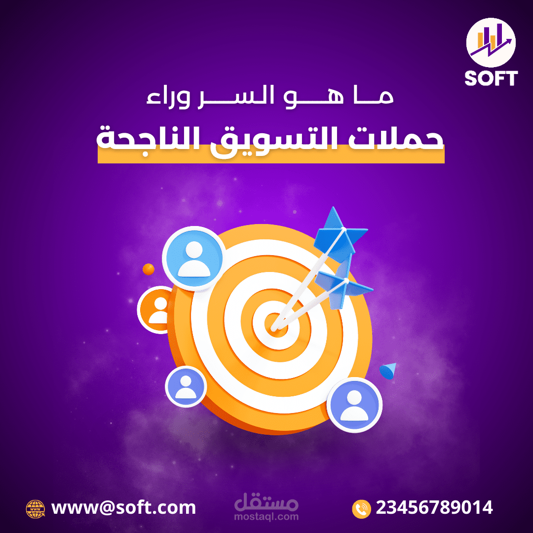 تصاميم سوشيال ميديا لصالح شركة تسويق