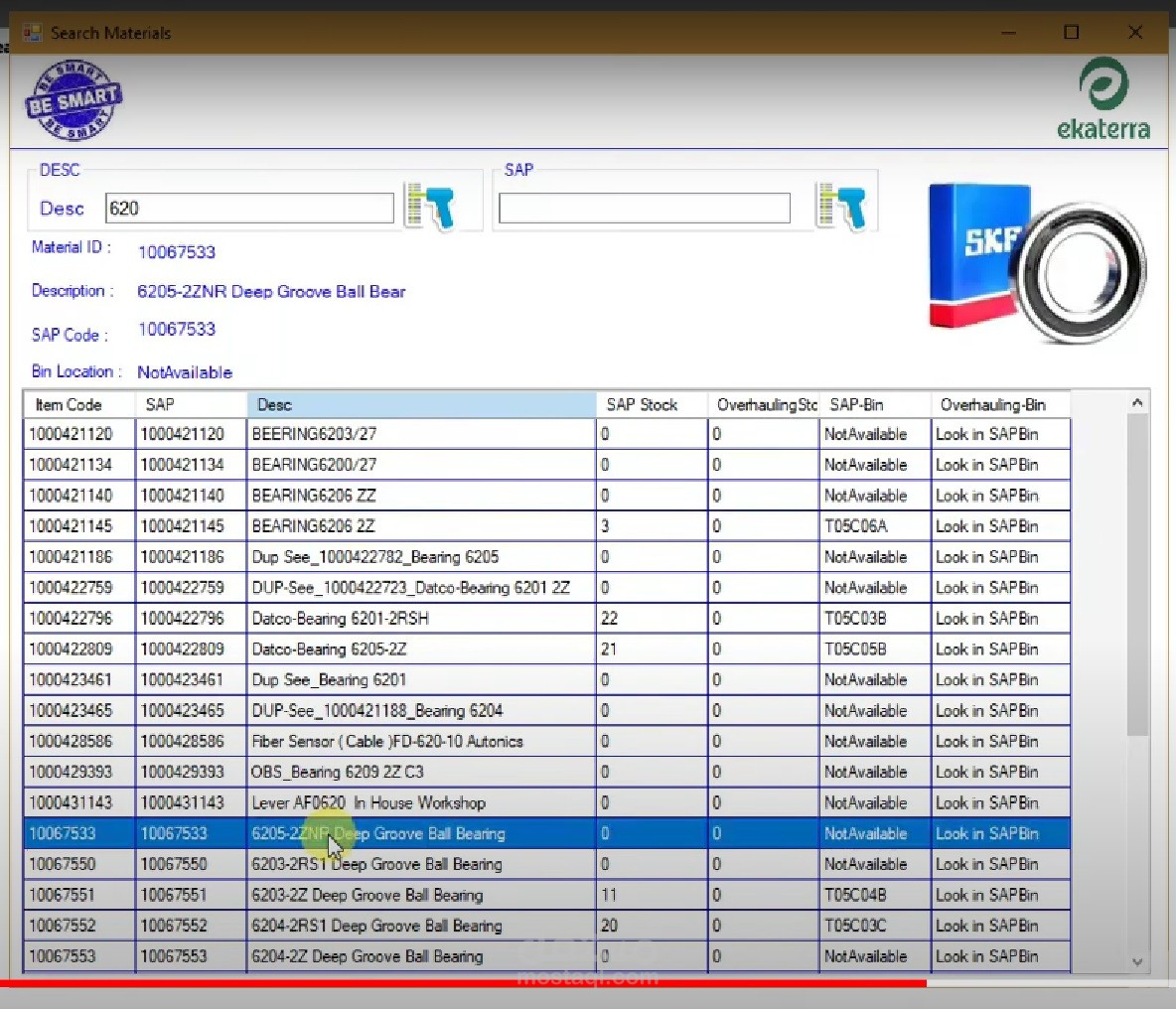 Spare parts Storeroom (Visual Studio)