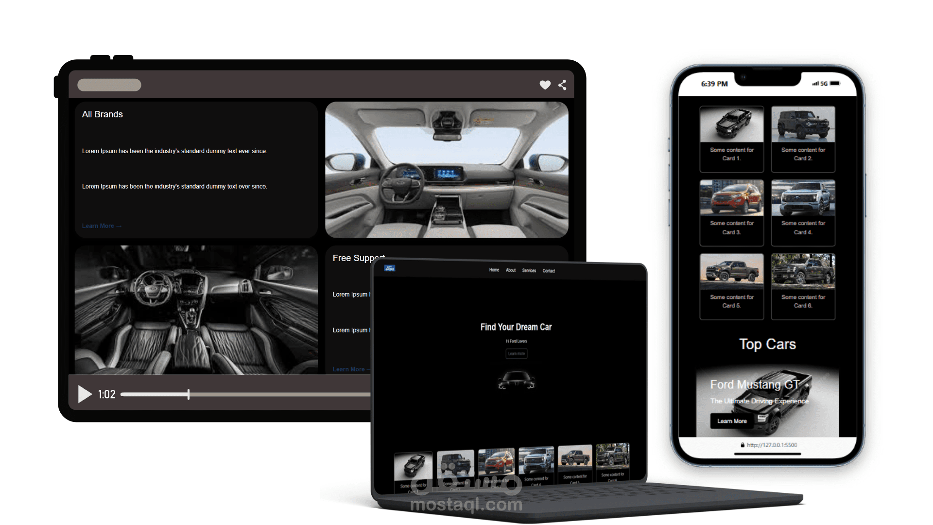 تصميم موقع إلكتروني كامل متناسب مع جميع الشاشات