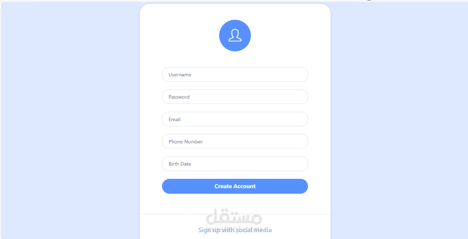 Registration form
