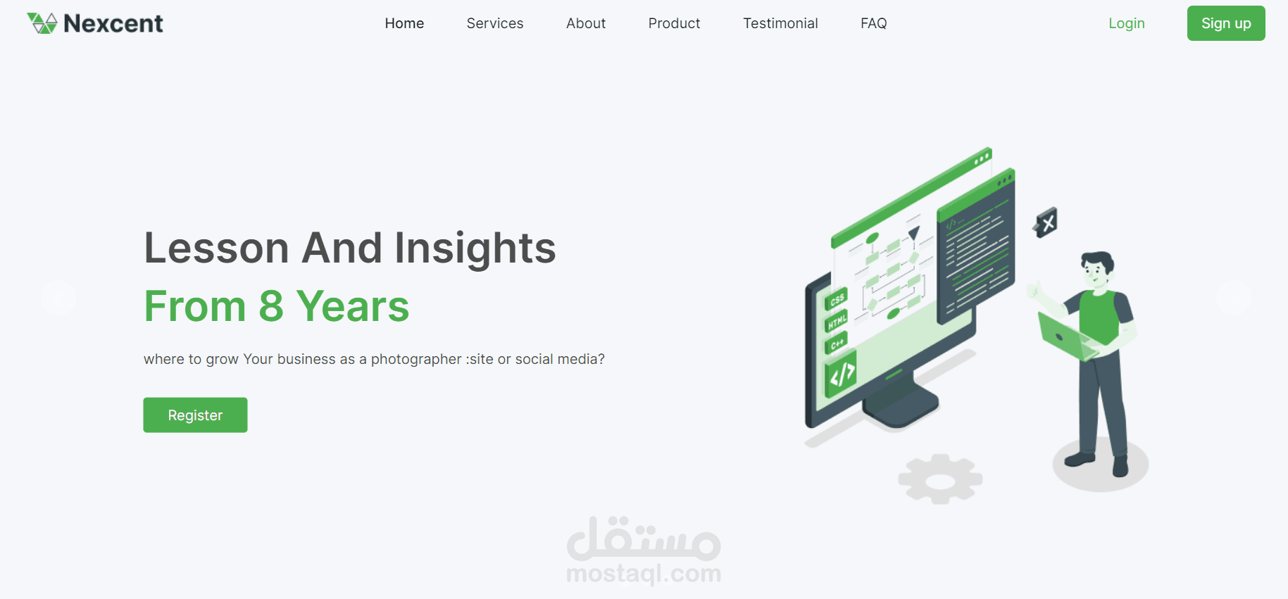 (React.js, Tailwind css, Framer motion)Landing page