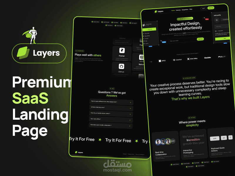 Premium | Animated Design — SaaS Landing Page — Layers