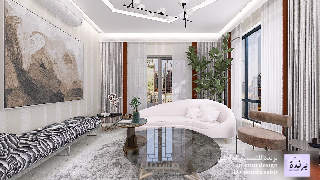 جزء من شقة سكنية بمساحة ١٨٢م٢ (المجلس وغرفة المعيشه)