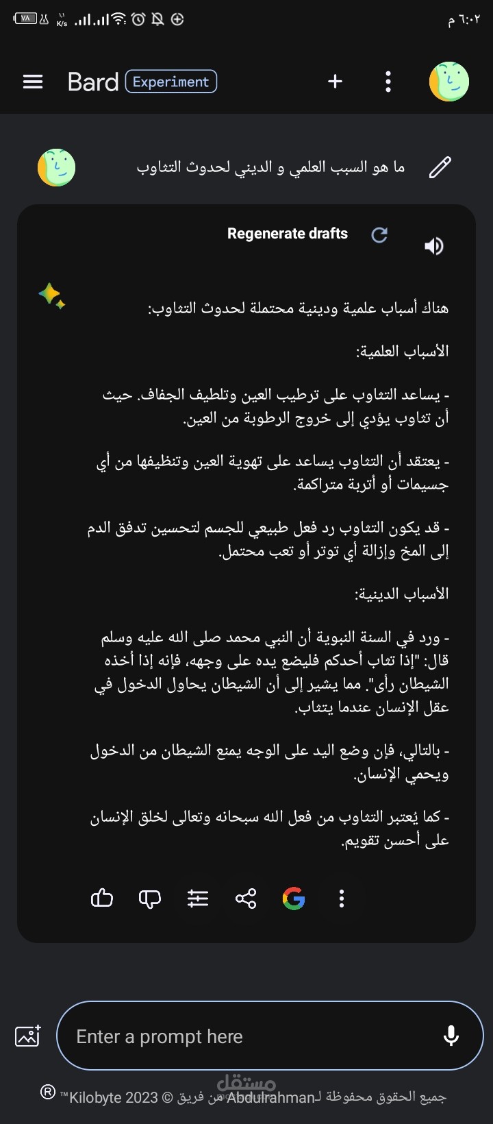 تقليد واجهه موقع Bard ai