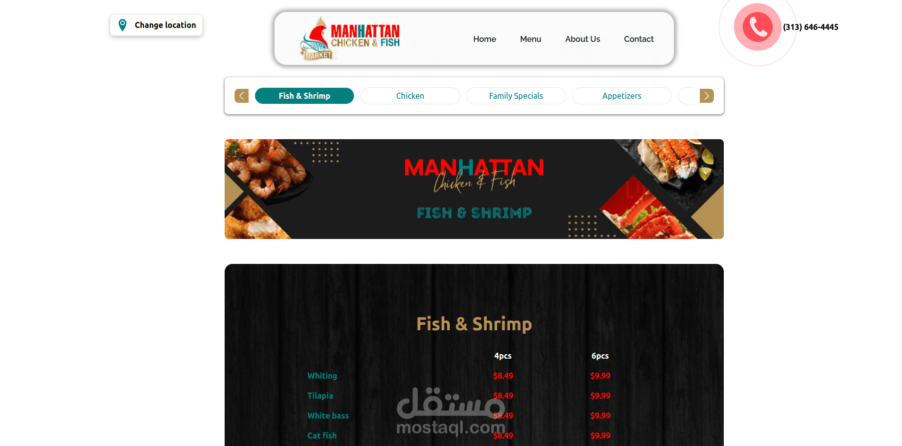 موقع ويب لمطعم مع قائمه طعام باستخدام QR code