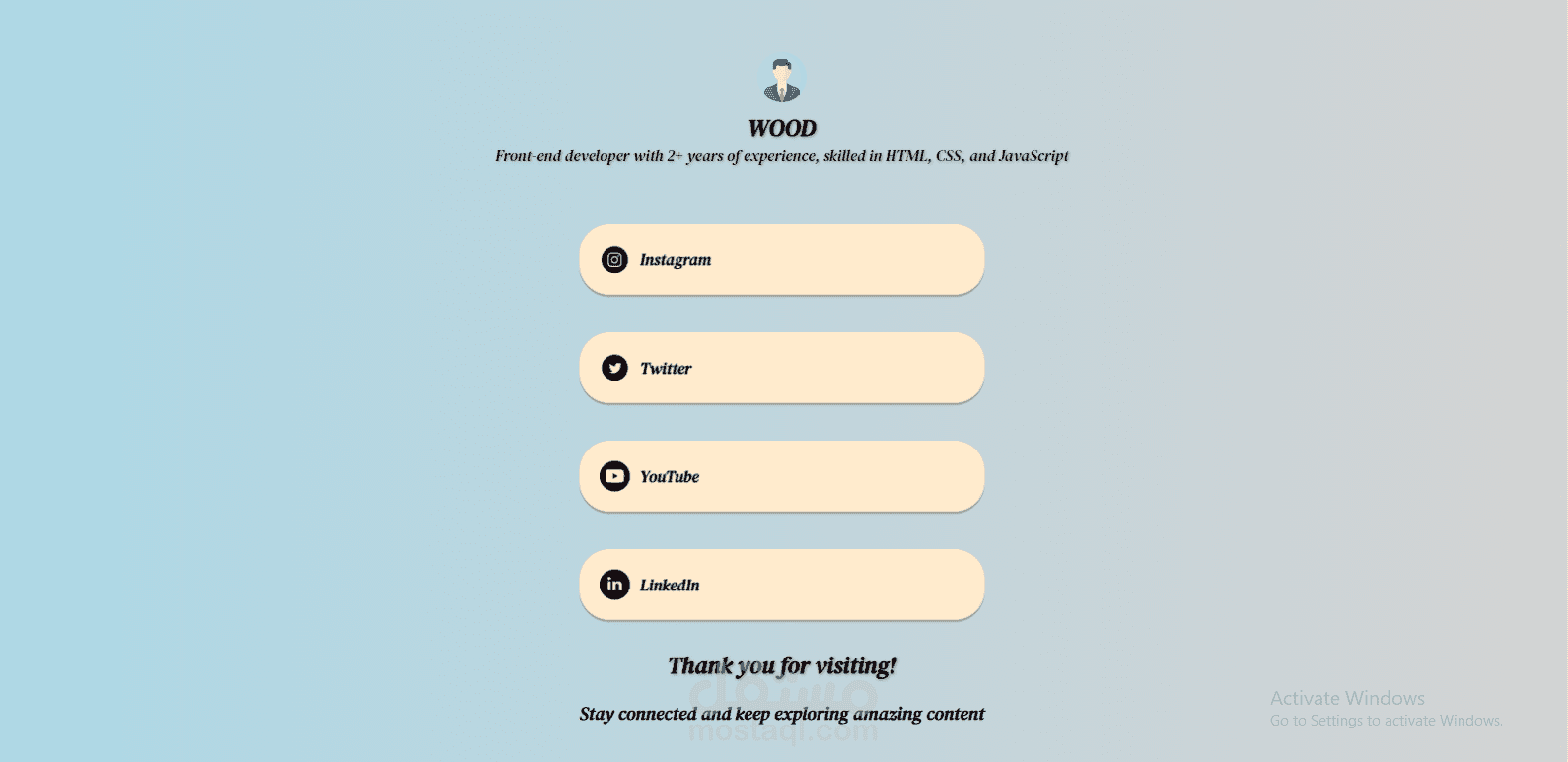 تصميم احترافي لرابط واحد Link in Bio