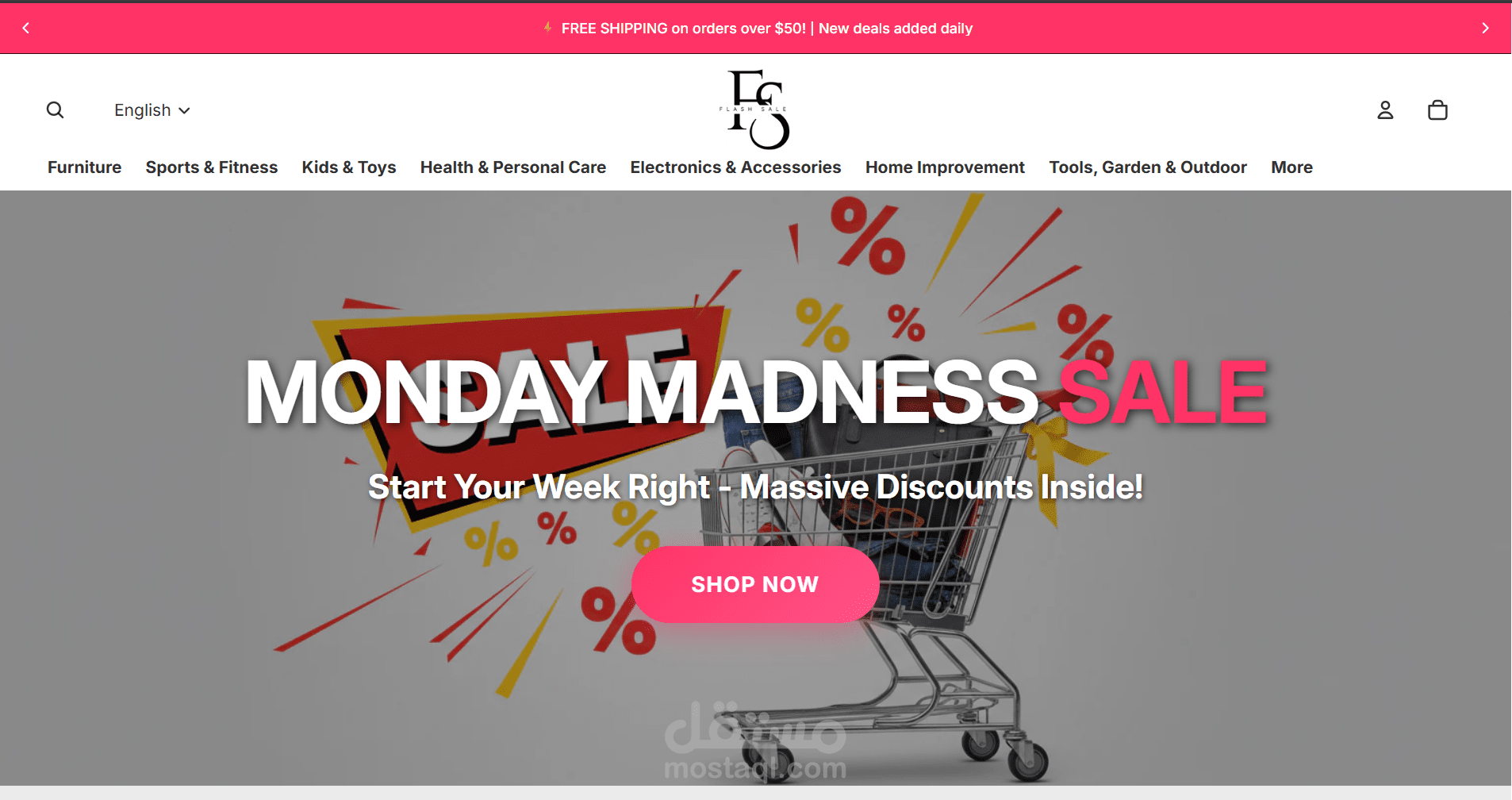 تصميم متجر شوبيفاي ( flashstock )