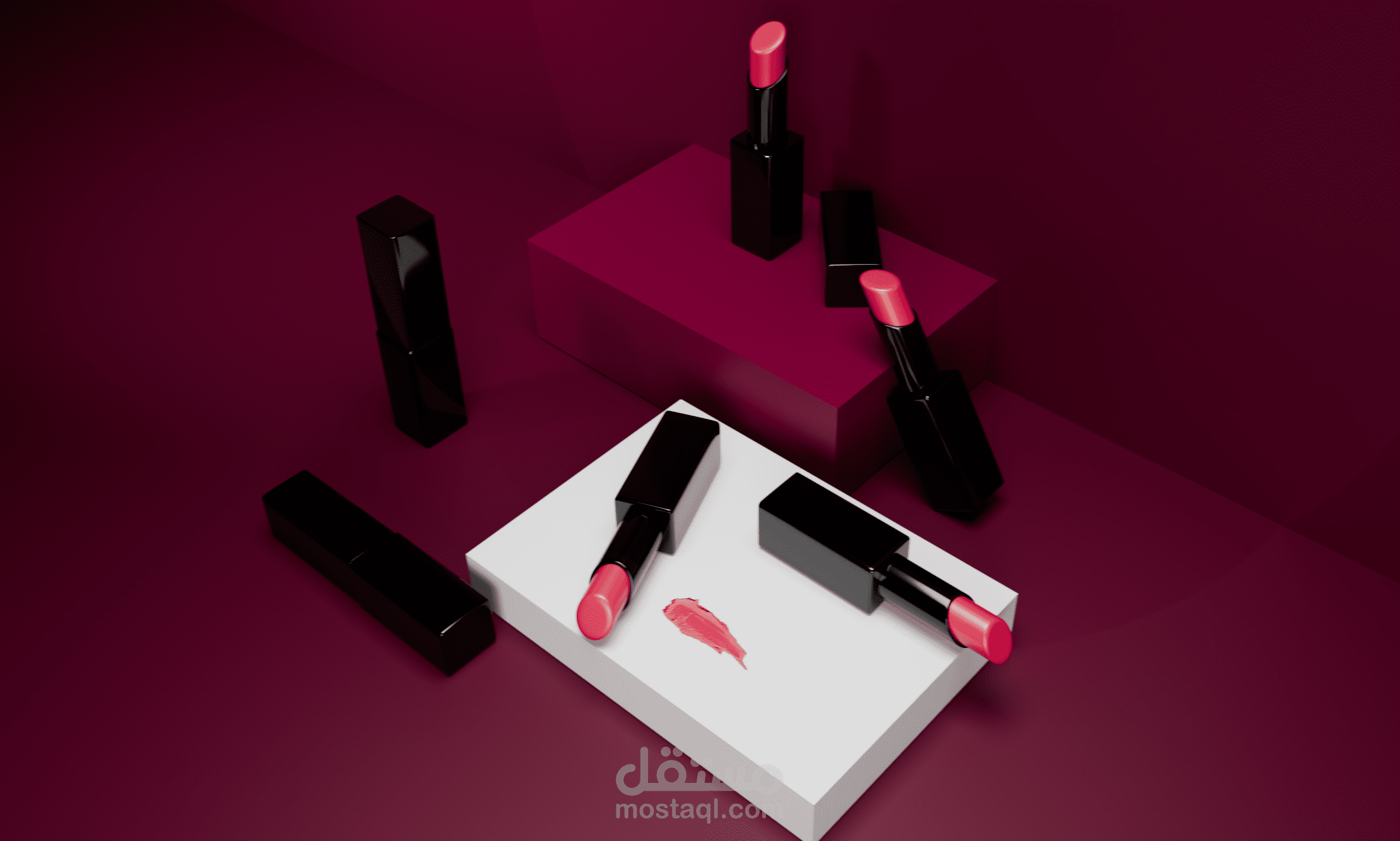 سأصنع تصاميم ثلاثية الأبعاد مذهلة وأنيقة لأحمر الشفاه الخاص بك