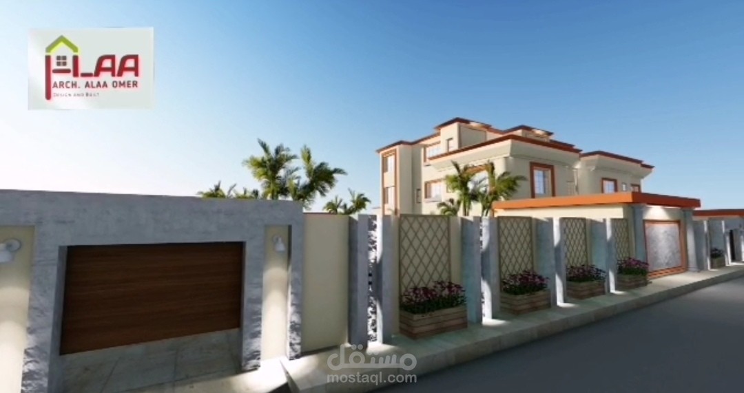 تصميم واجه فيلا كلاسيك