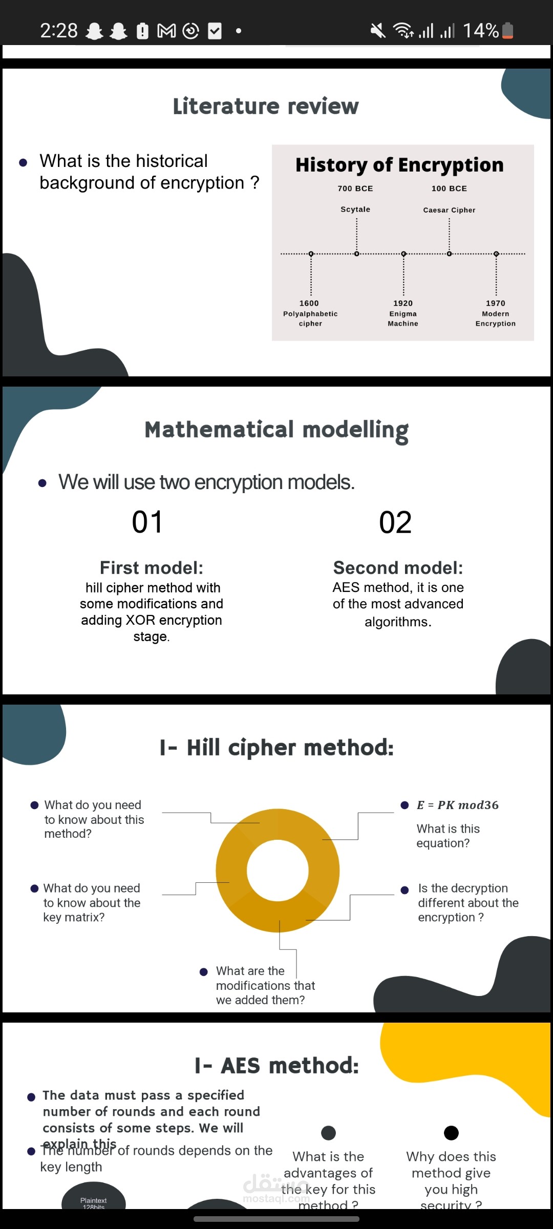 I made a powerpoint for a team about text encryption