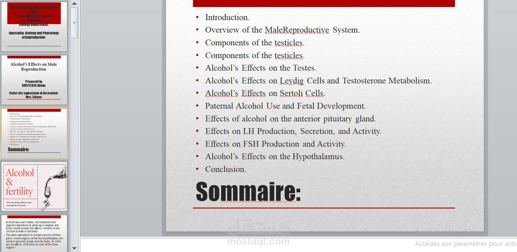 عرض تقديمي لمقال باللغة الانجليزية